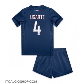 Paris Saint-Germain Manuel Ugarte #4 Prima Maglia Bambino 2024-25 Manica Corta (+ Pantaloni corti)